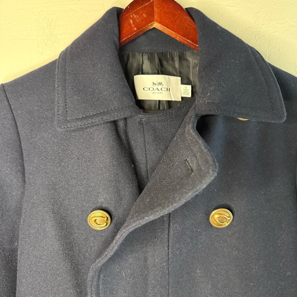 Coach 1941 Naval Officer Pea Coat Navy Blue Wool Size XS - Picture 3 of 10